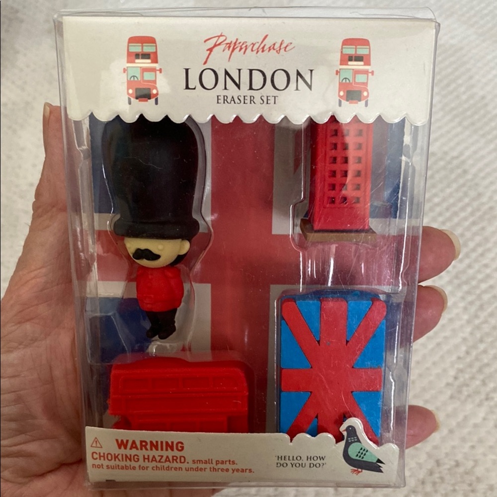 London Eraser Set - Red, Blue, Black